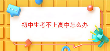 初中生考不上高中怎么办